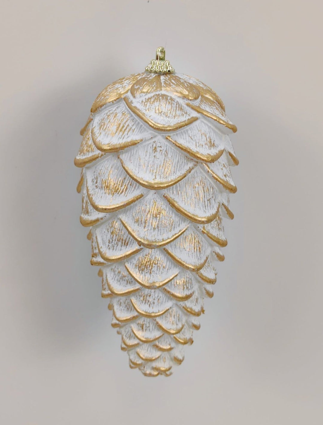 White and Gold Hanging Pine Cone - Greenery Market32181 - WTGD