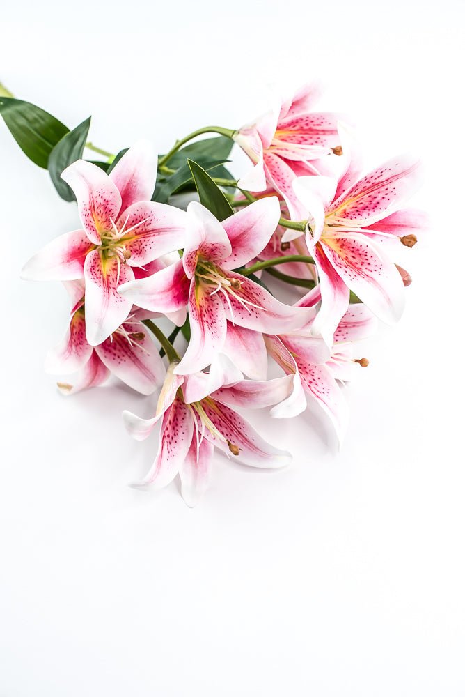 White And Pink Lily Bush - Greenery MarketArtificial Flora35148PK