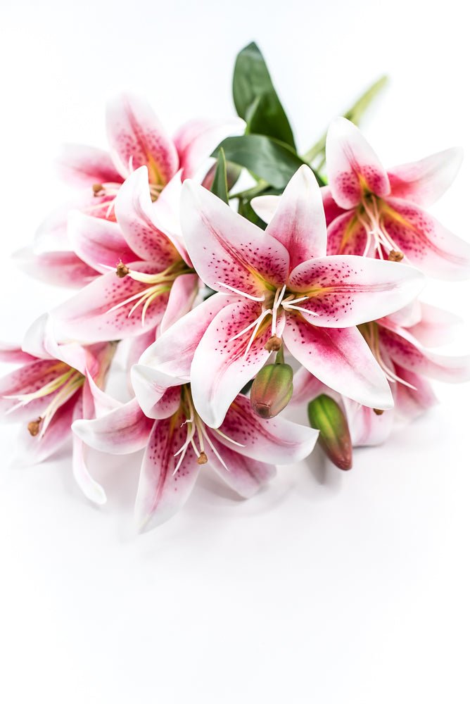 White And Pink Lily Bush - Greenery MarketArtificial Flora35148PK