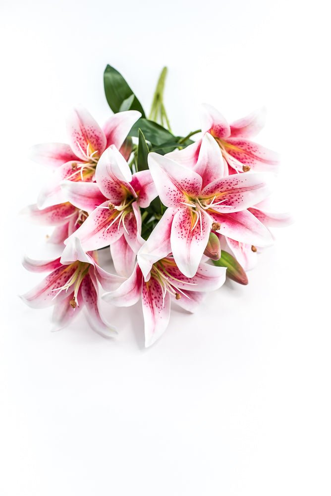 White And Pink Lily Bush - Greenery MarketArtificial Flora35148PK