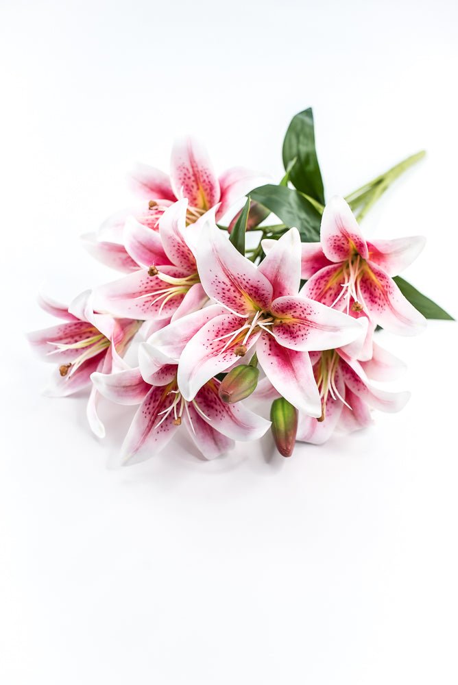 White And Pink Lily Bush - Greenery MarketArtificial Flora35148PK