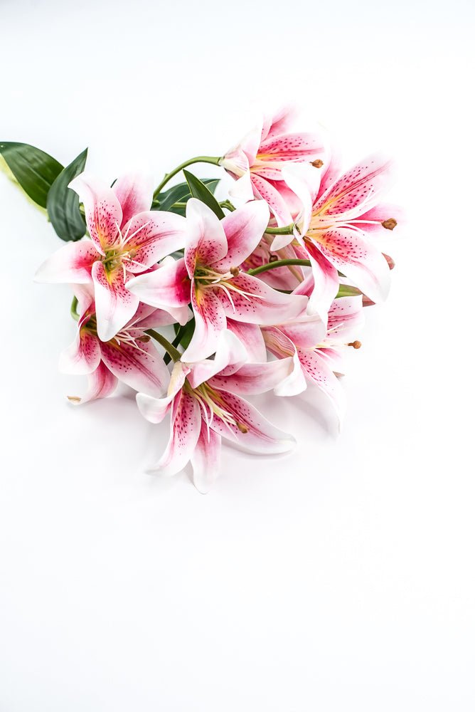 White And Pink Lily Bush - Greenery MarketArtificial Flora35148PK