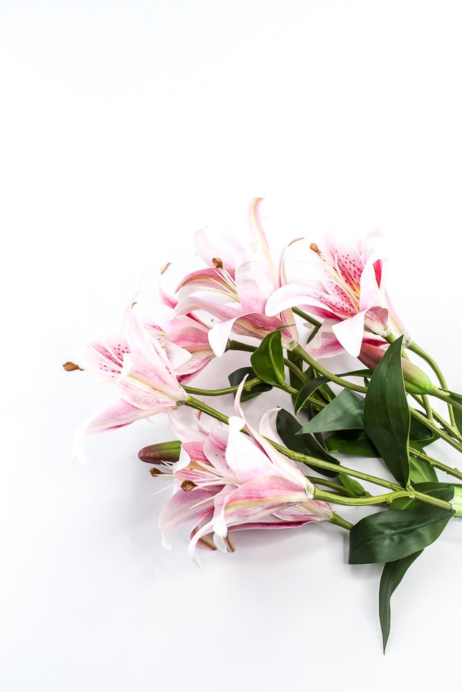 White And Pink Lily Bush - Greenery MarketArtificial Flora35148PK
