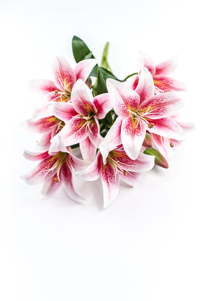 White And Pink Lily Bush - Greenery MarketArtificial Flora35148PK