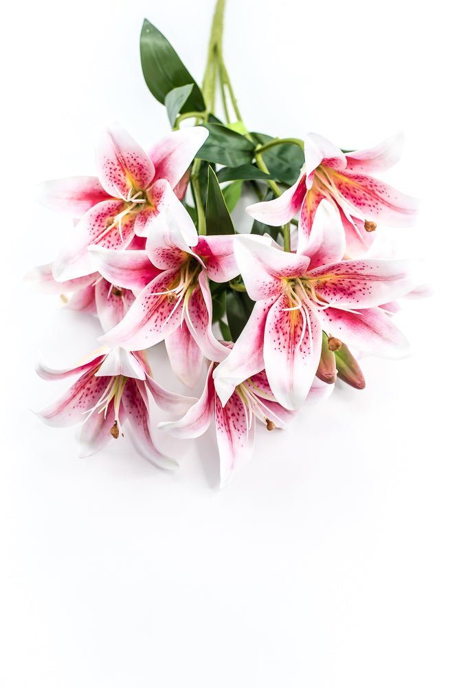 White And Pink Lily Bush - Greenery MarketArtificial Flora35148PK