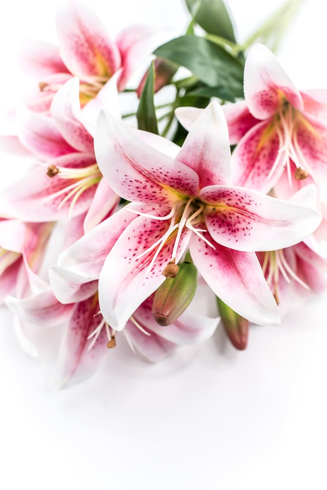 White And Pink Lily Bush - Greenery MarketArtificial Flora35148PK