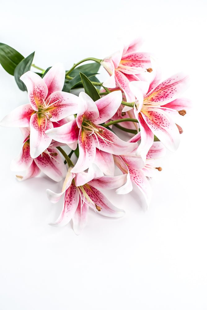 White And Pink Lily Bush - Greenery MarketArtificial Flora35148PK