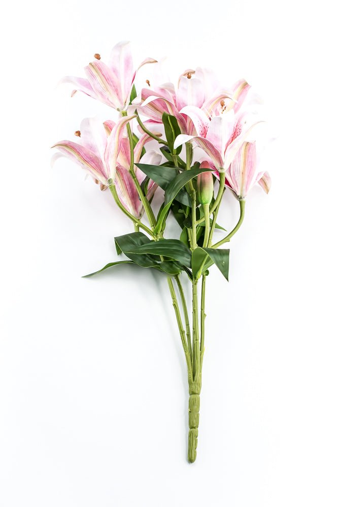 White And Pink Lily Bush - Greenery MarketArtificial Flora35148PK