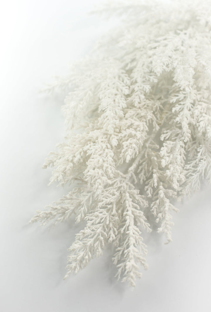 White Flocked Cedar Spray - Greenery Market86376WT