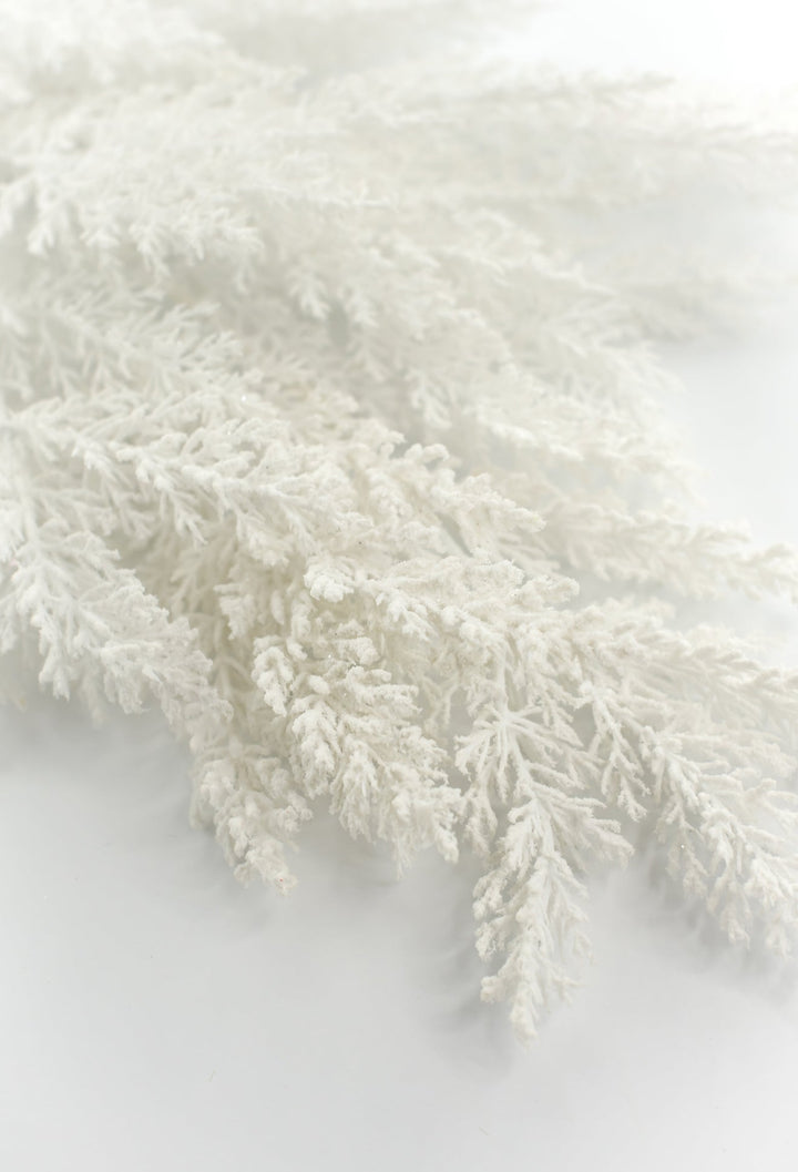 White Flocked Cedar Spray - Greenery Market86376WT