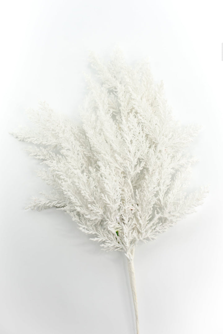 White Flocked Cedar Spray - Greenery Market86376WT