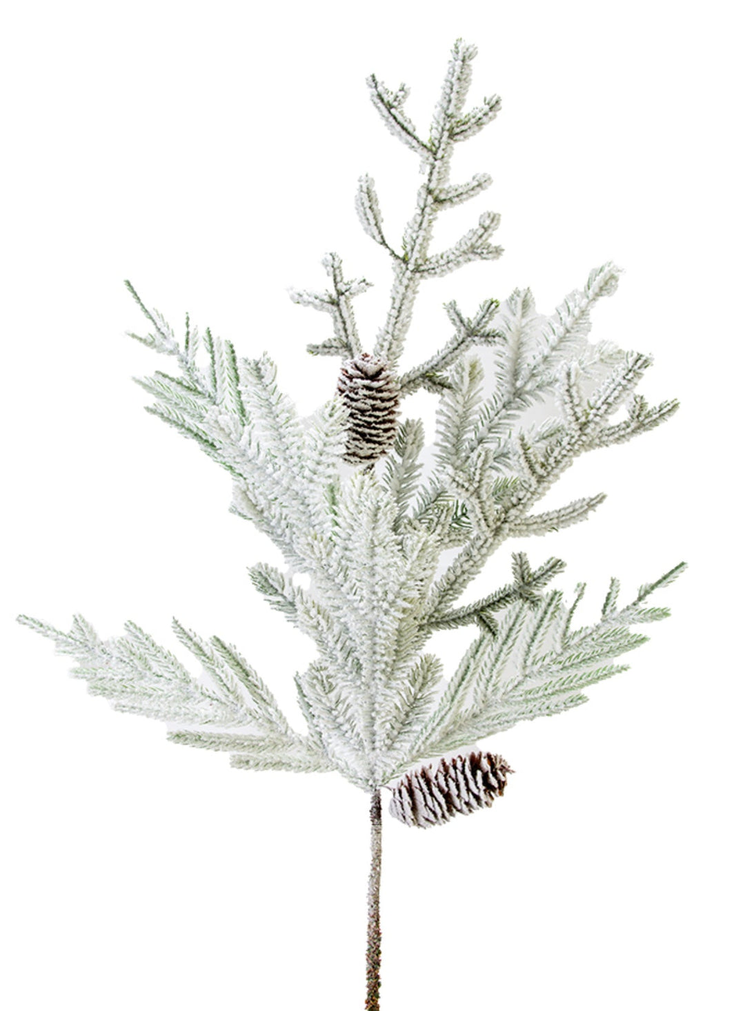 White Flocked Pine Spray With Cone - 31" - Greenery Market2825292WH