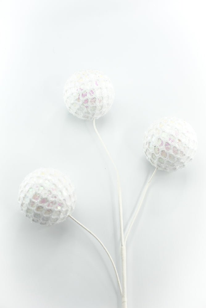 White Mesh Ball Spray - Greenery Market86349WT