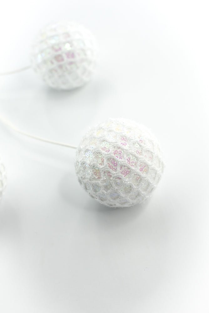 White Mesh Ball Spray - Greenery Market86349WT
