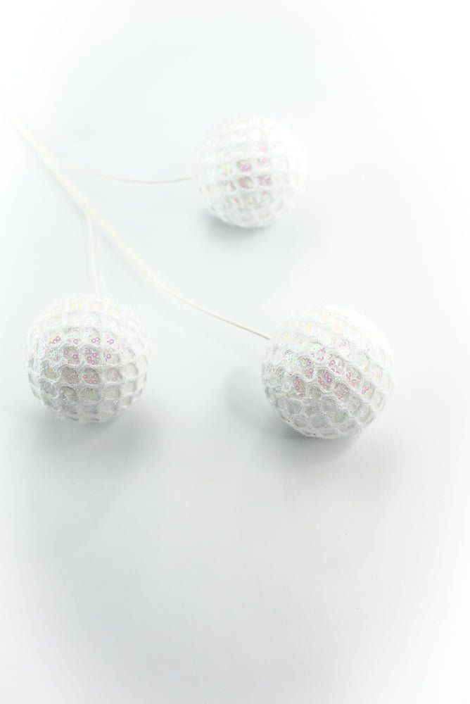 White Mesh Ball Spray - Greenery Market86349WT