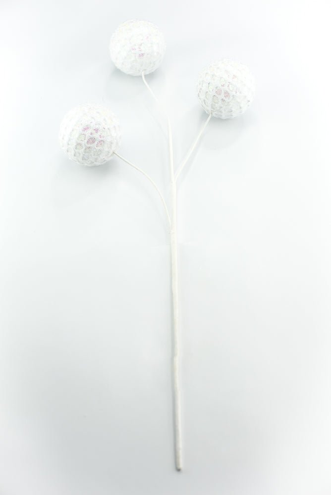 White Mesh Ball Spray - Greenery Market86349WT