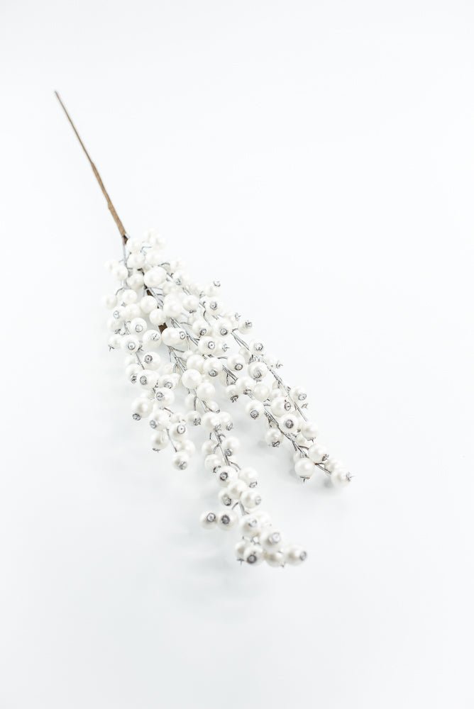 White Pearlized Berry Spray - Greenery MarketXB302 - PRL