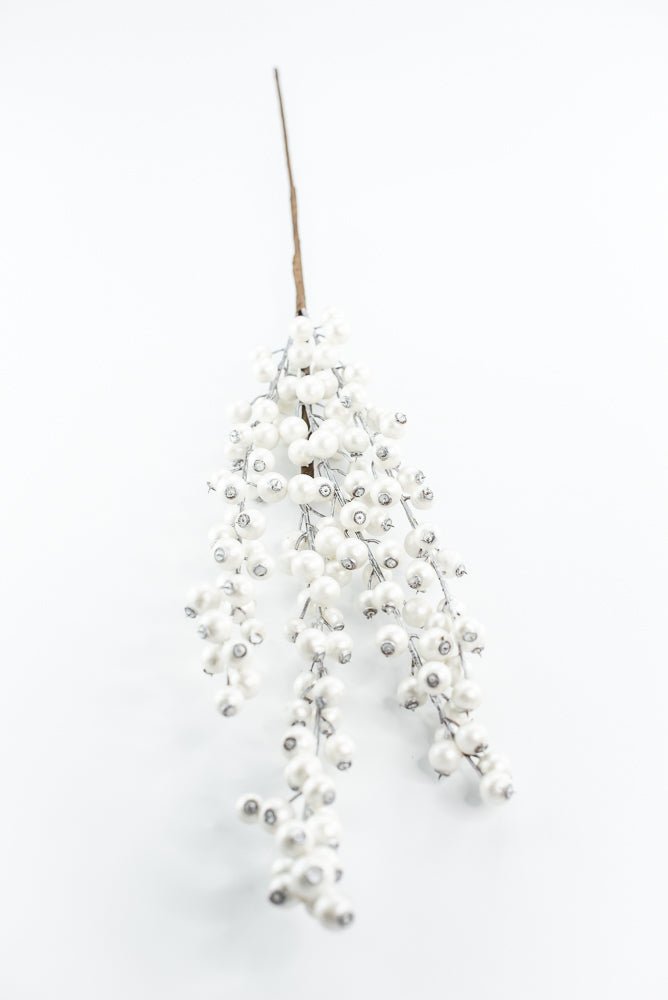 White Pearlized Berry Spray - Greenery MarketXB302 - PRL