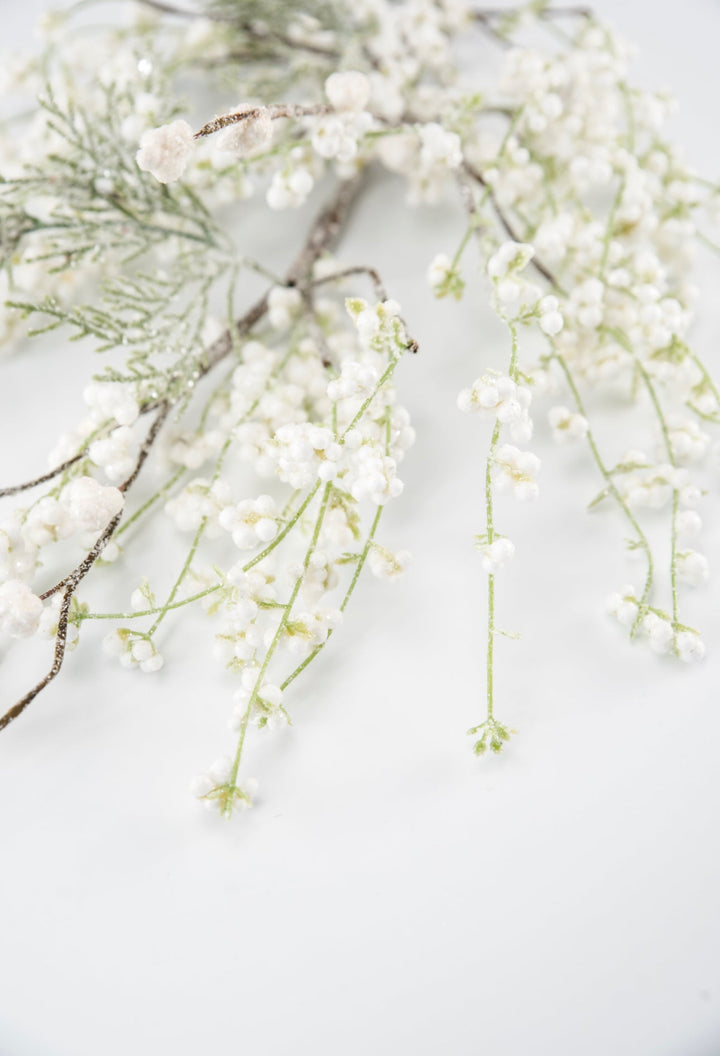 White popcorn berry and cedar spray - Greenery MarketBerriesxp1876 - w