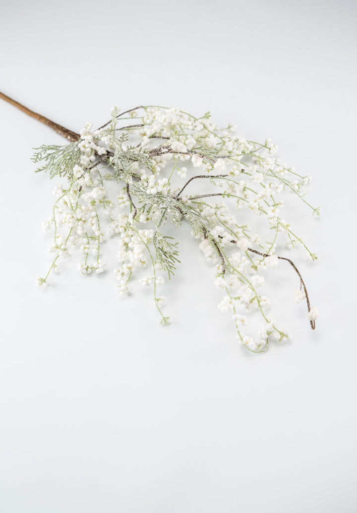 White popcorn berry and cedar spray - Greenery MarketBerriesxp1876 - w