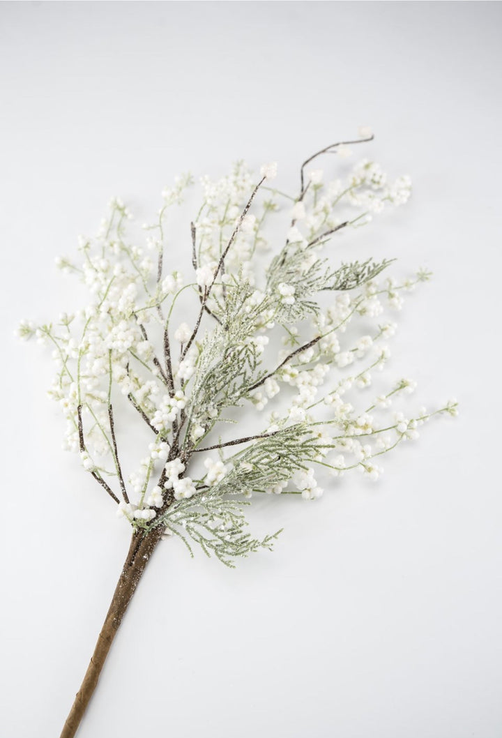 White popcorn berry and cedar spray - Greenery MarketBerriesxp1876 - w