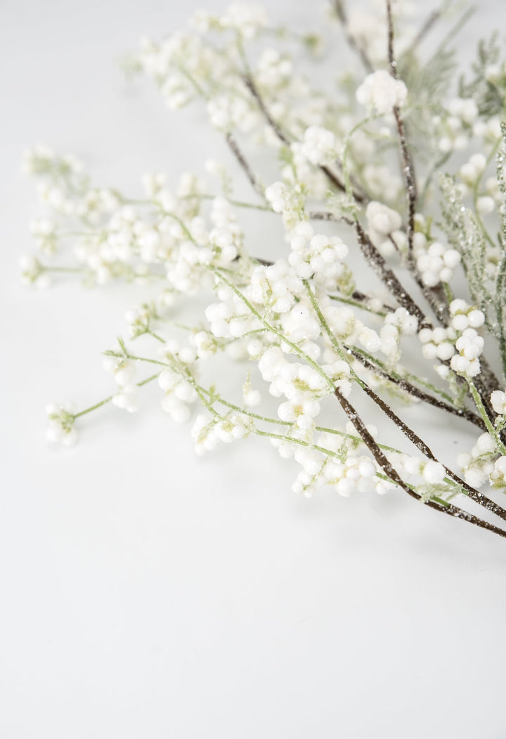 White popcorn berry and cedar spray - Greenery MarketBerriesxp1876 - w