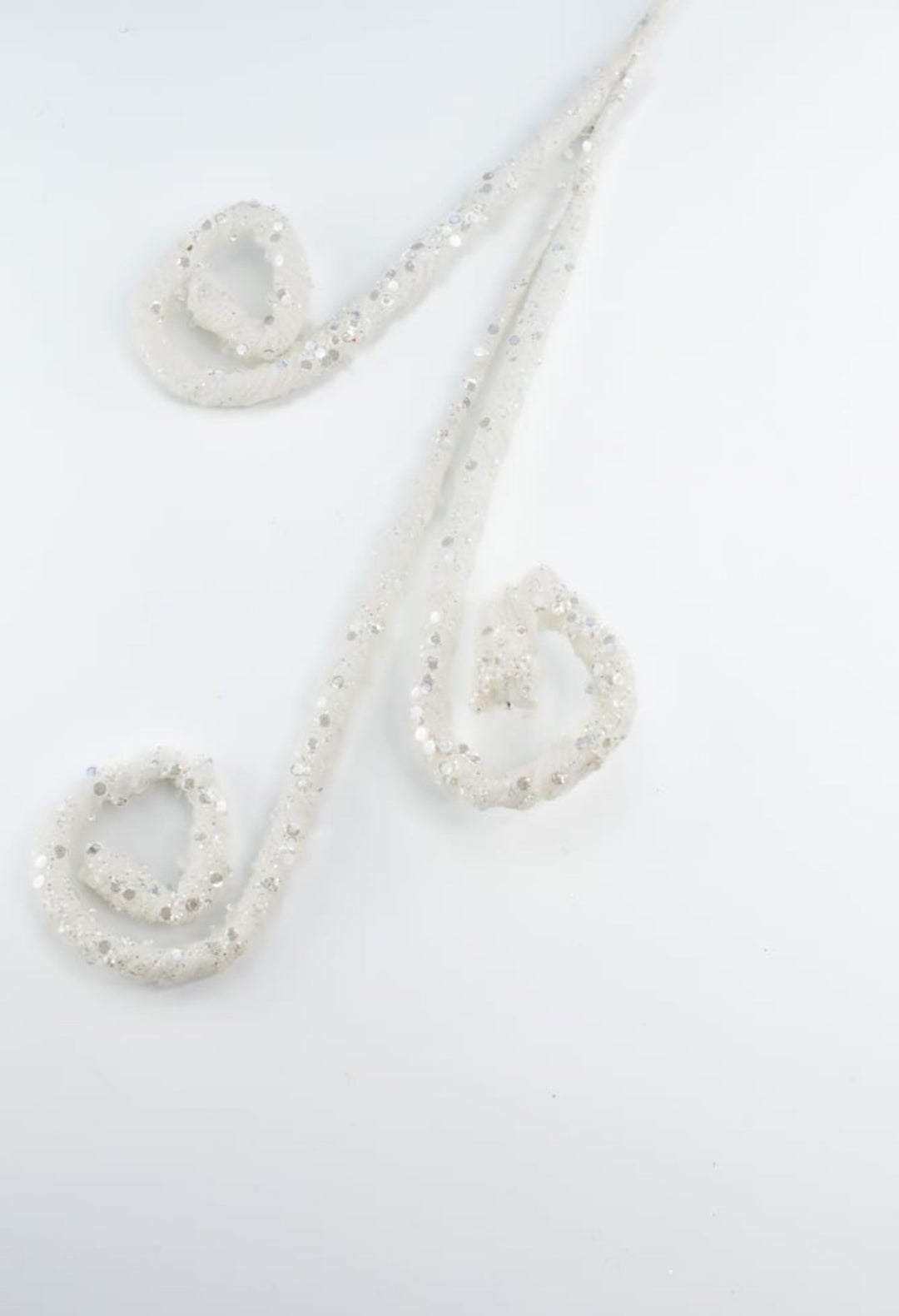 White sequin wired curly spray - Greenery MarketArtificial FloraXS107127