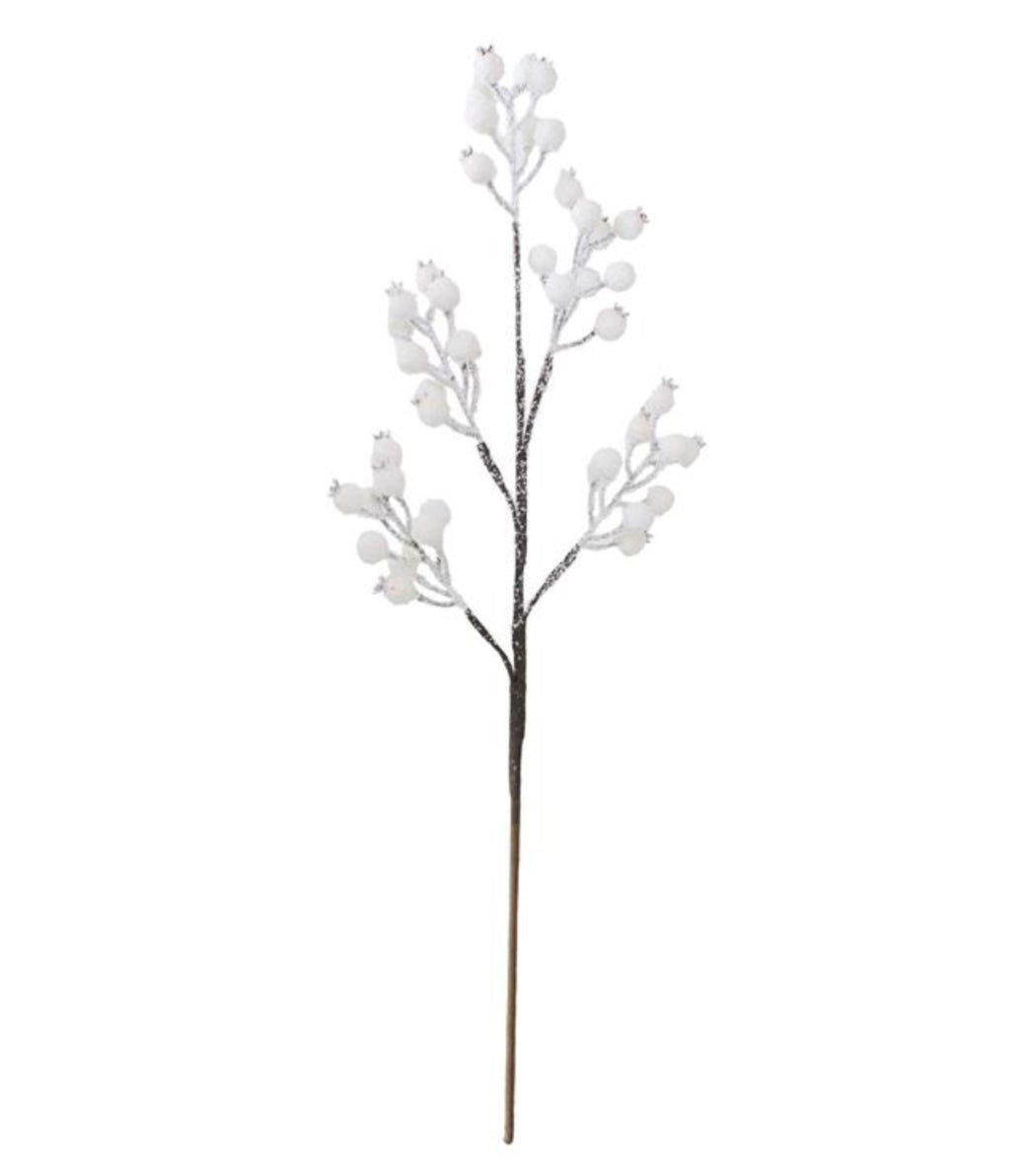 White Snowy Berry Pick - 29" - Greenery MarketXB661W