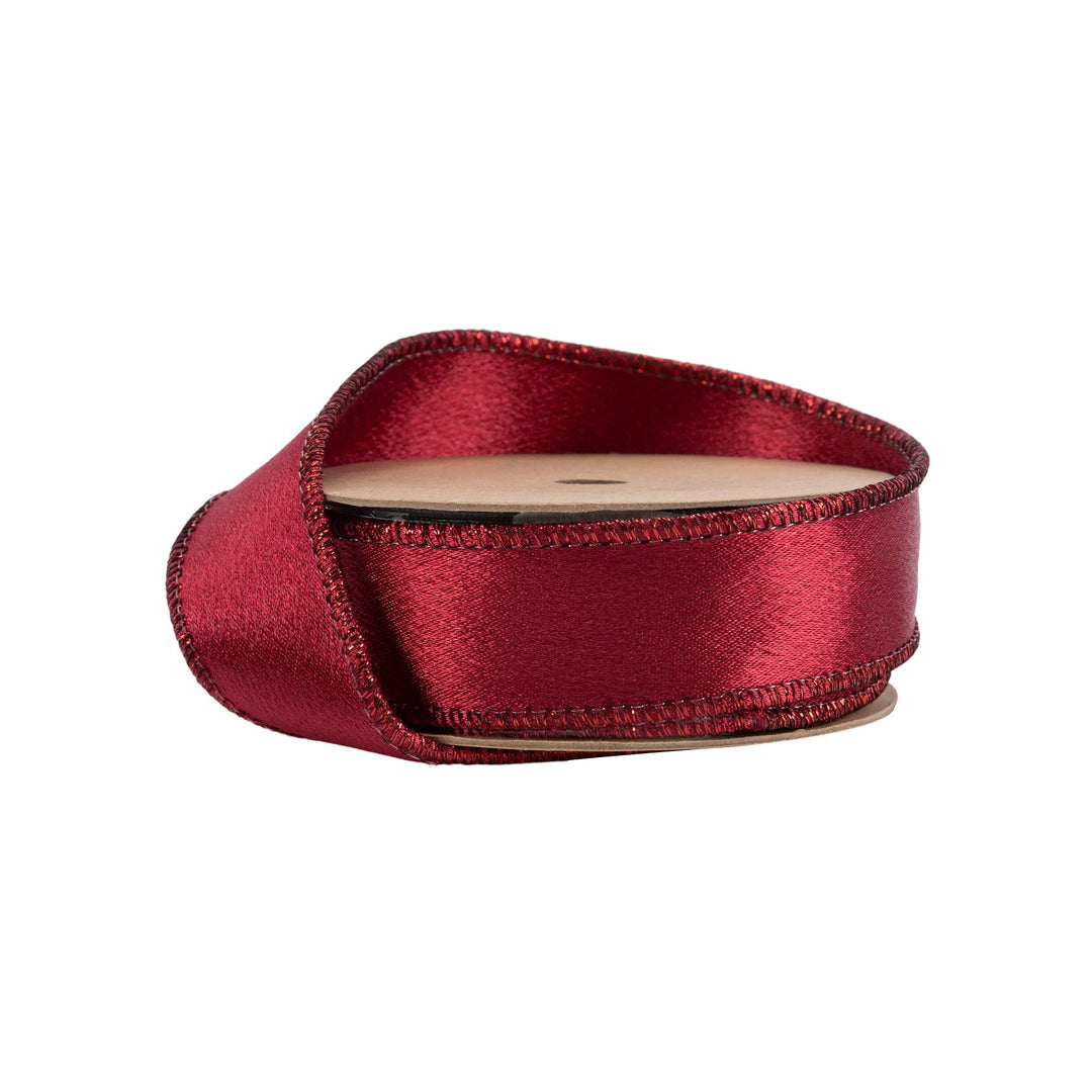 Wine Shimmer Satin Wired Ribbon - 1" - Greenery Market2300W - 275 - 25E