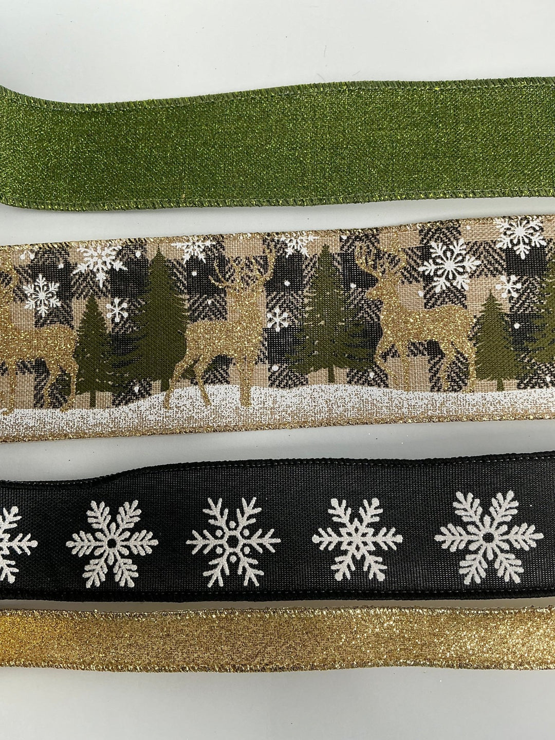 Winter bow bundle - golden deer - Greenery MarketRibbons & TrimDeerx4