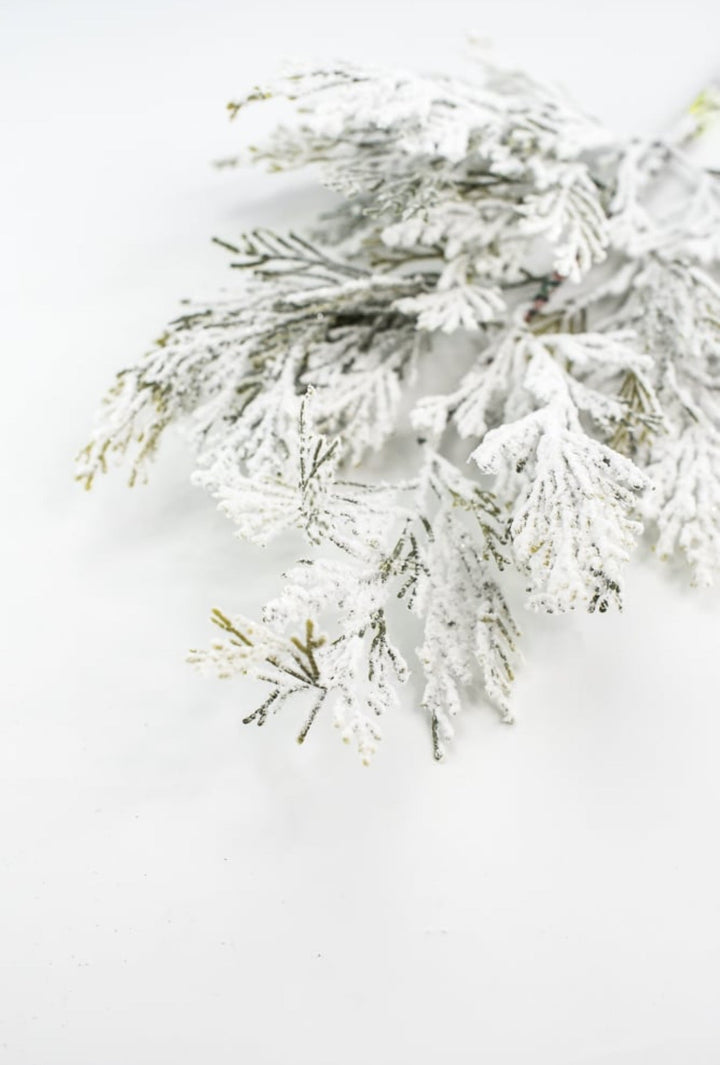 Winter cedar pine spray with snow - Greenery Marketgreenery85336SP24