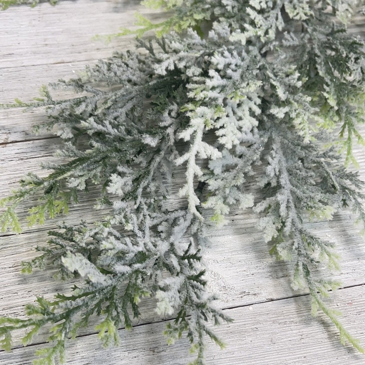 Winter cedar spray with snow - Greenery Marketxs701-gw