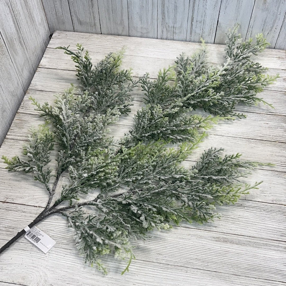 Winter cedar spray with snow - Greenery Marketxs701-gw