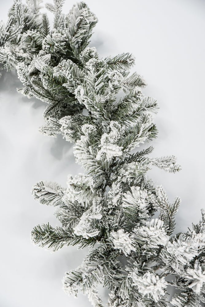Winter flocked mixed pine garland 6’ - Greenery Market85228