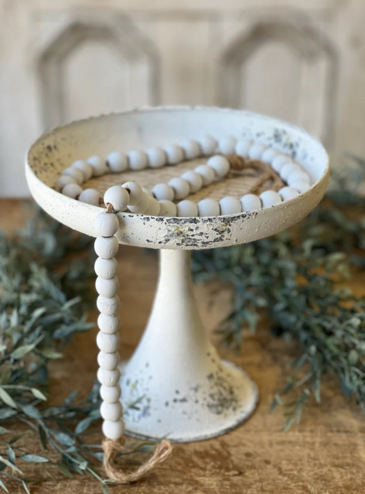 Wooden bead garland - white wash - Greenery MarketGarlandMJ8461