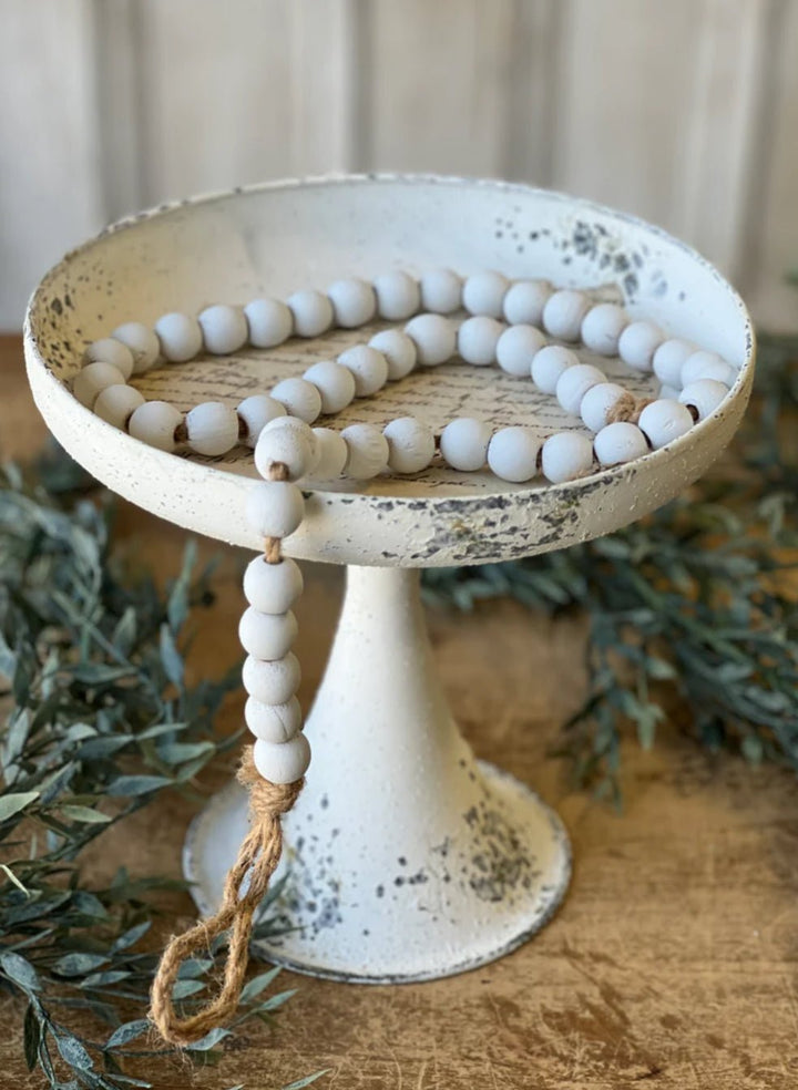 Wooden bead garland - white wash - Greenery MarketGarlandMJ8461
