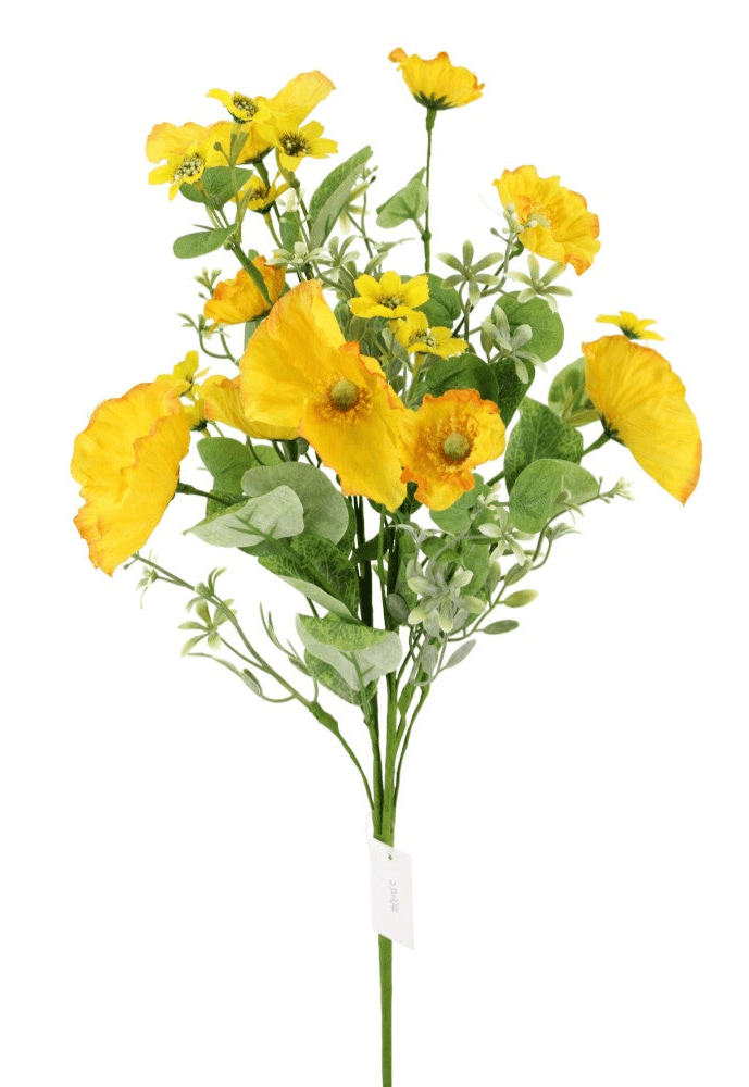 Yellow, Artificial Poppy Bush - Greenery Market250374