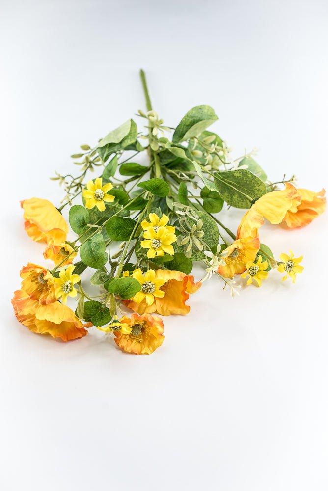 Yellow, Artificial Poppy Bush - Greenery Market250374