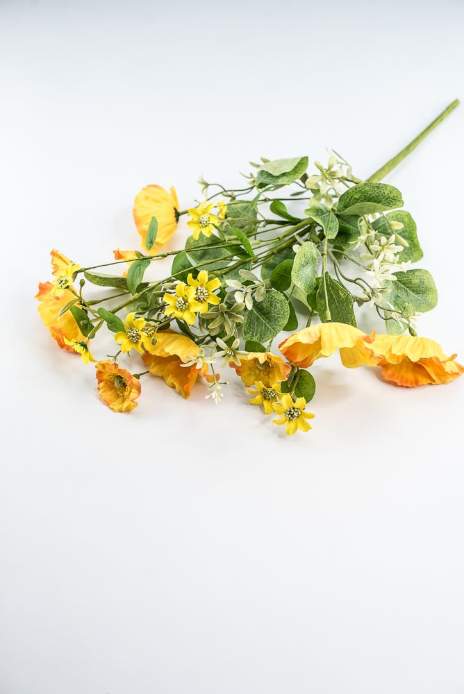 Yellow, Artificial Poppy Bush - Greenery Market250374