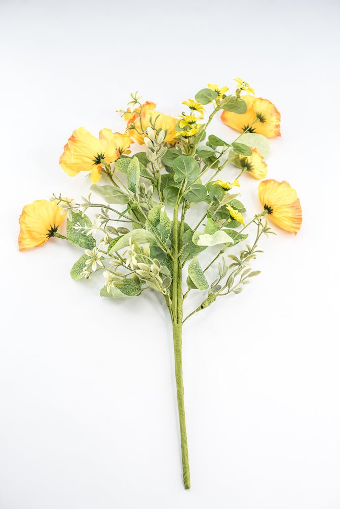 Yellow, Artificial Poppy Bush - Greenery Market250374