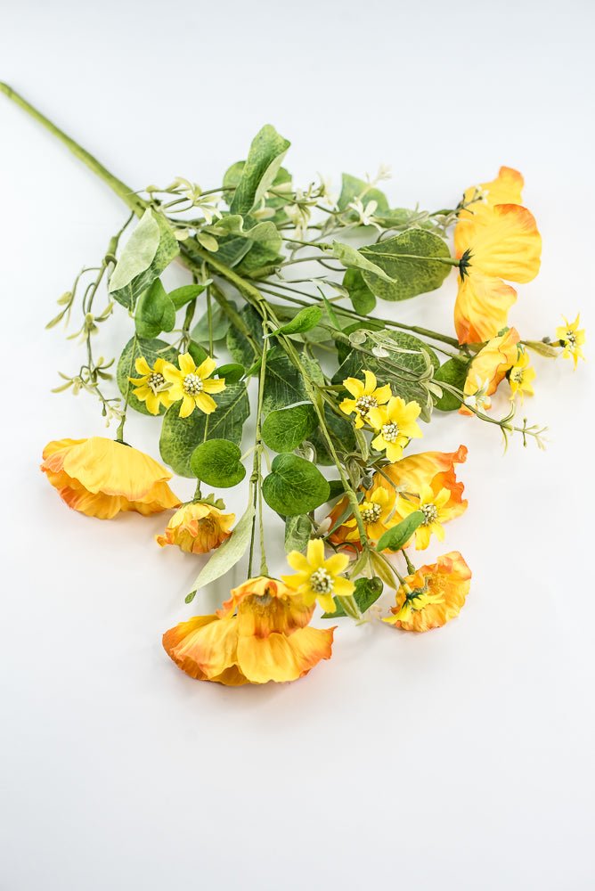 Yellow, Artificial Poppy Bush - Greenery Market250374