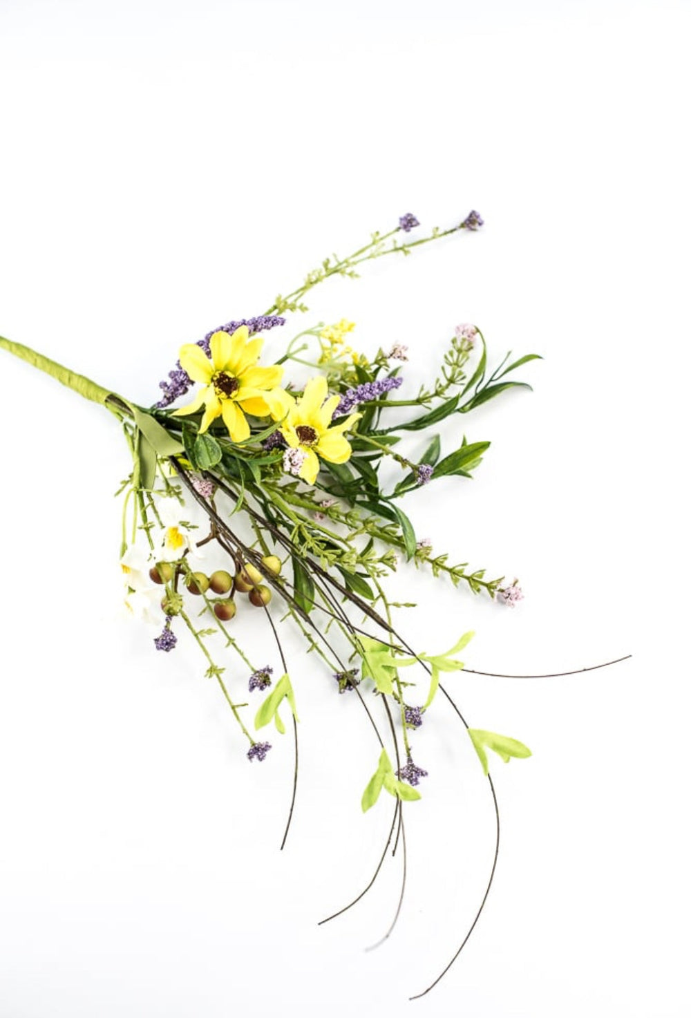 Yellow daisy and lavender twig pick - Greenery Marketartificial flowers63054sp16