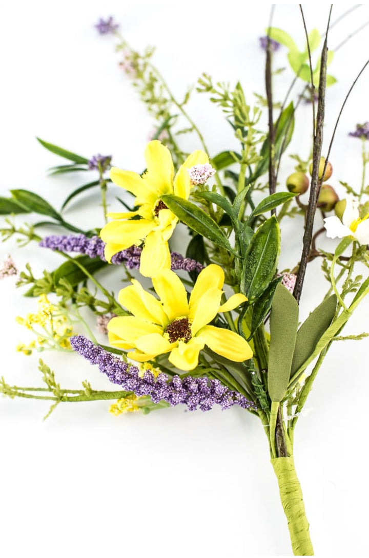 Yellow daisy and lavender twig pick - Greenery Marketartificial flowers63054sp16