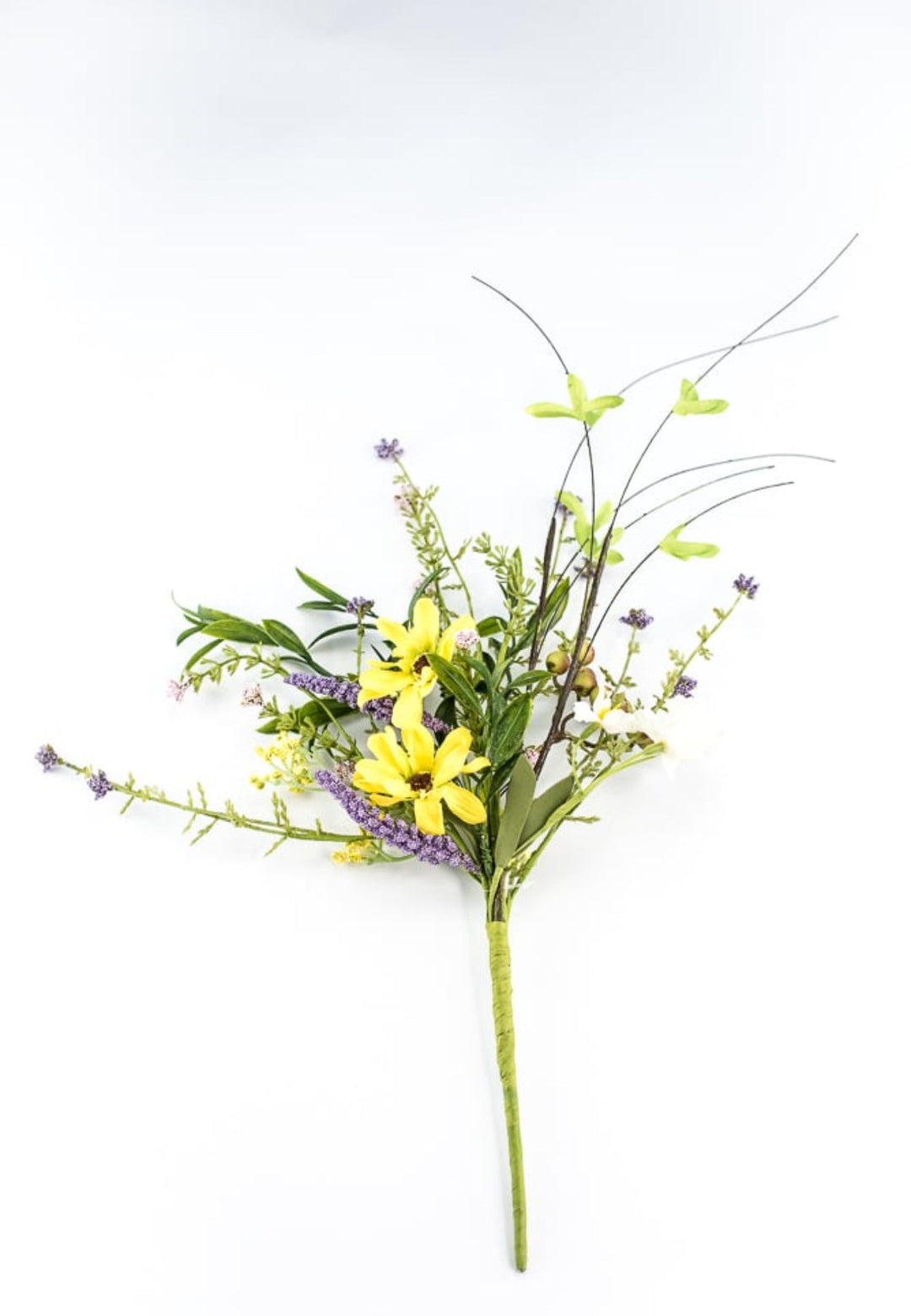 Yellow daisy and lavender twig pick - Greenery Marketartificial flowers63054sp16