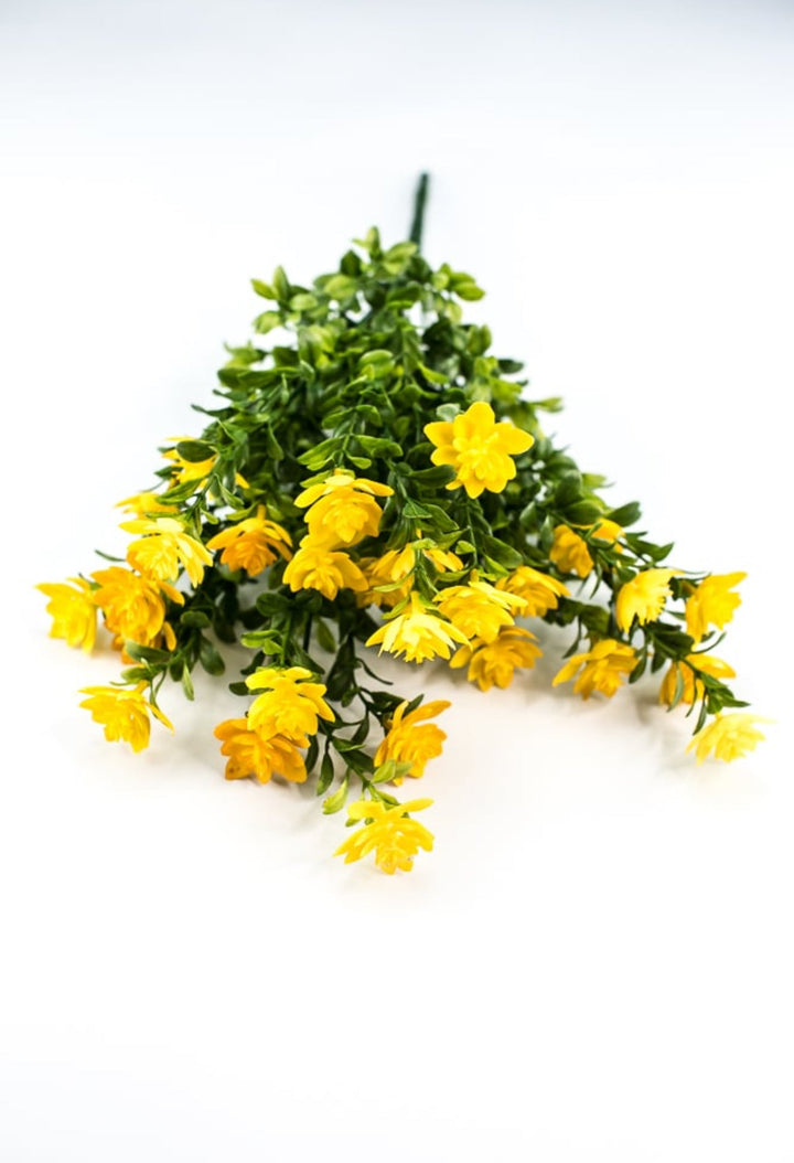 Yellow tea flower and greenery bush - Greenery Marketartificial flowers13492YW