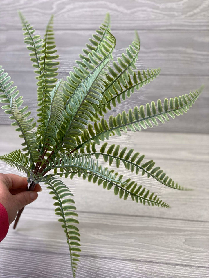Artificial narrow fern Bush, gray green x 2 bushes - Greenery Market As seen on SCW lives