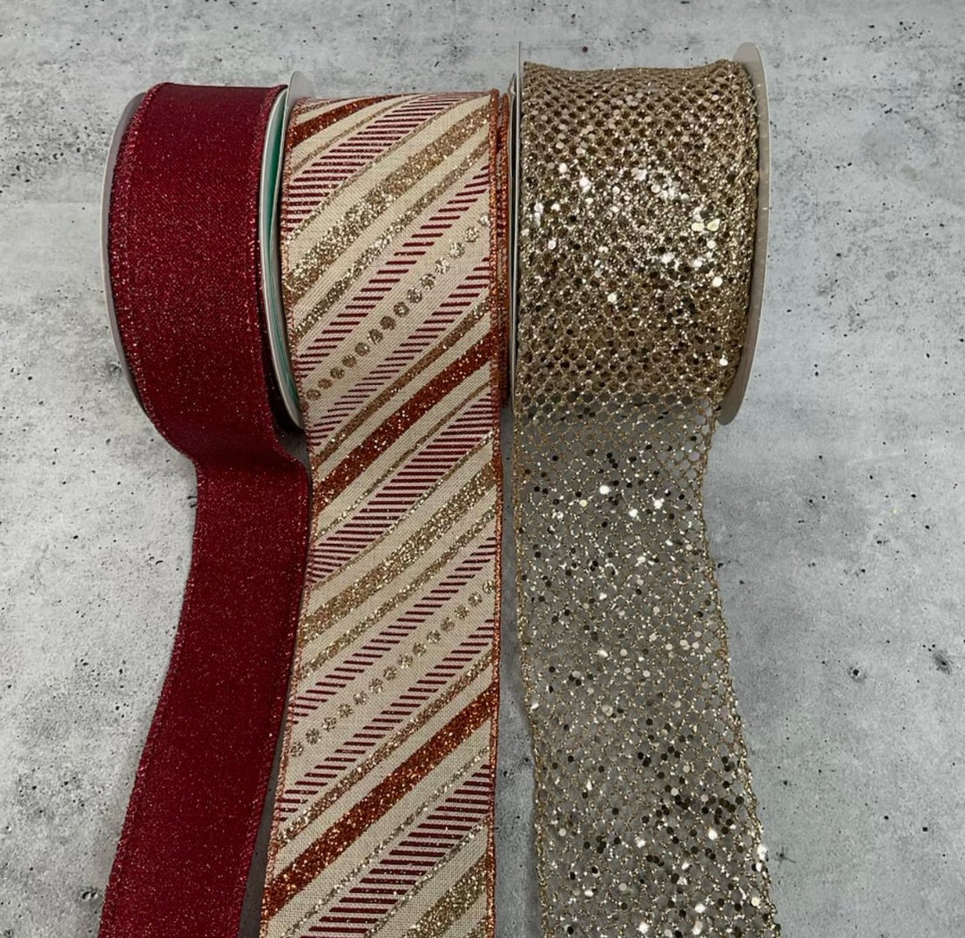 Autumn stripes bow bundle x 3 ribbons - Greenery Market