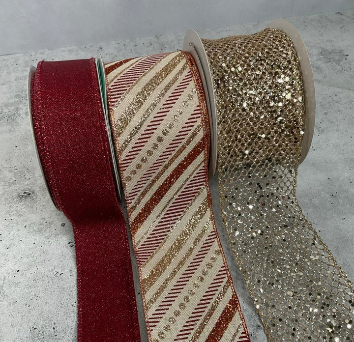 Autumn stripes bow bundle x 3 ribbons - Greenery Market