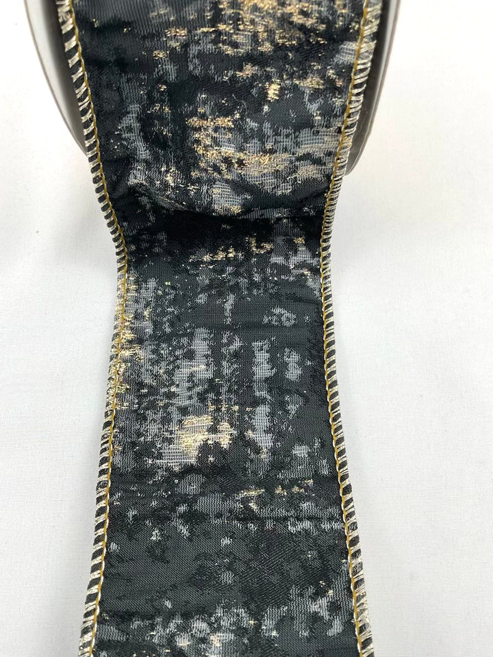 Black, gray, and champagne wired ribbon 2.5” - Greenery MarketRibbons & Trim179780