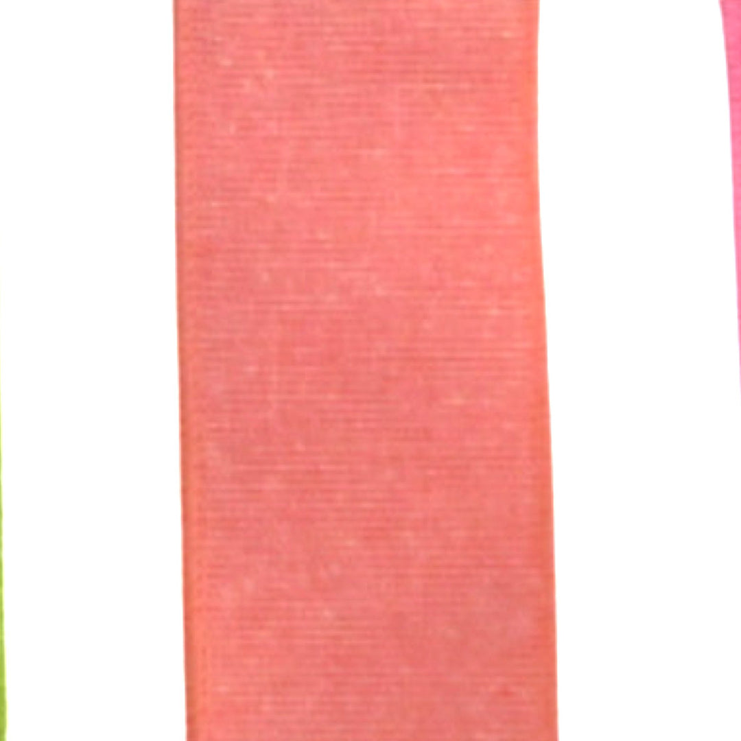 Canvas summer colored wired ribbon 2.5” choose color - Greenery MarketRibbons & Trim288704 coral